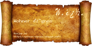 Wohner Ágnes névjegykártya
