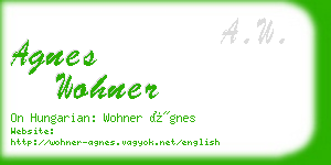 agnes wohner business card